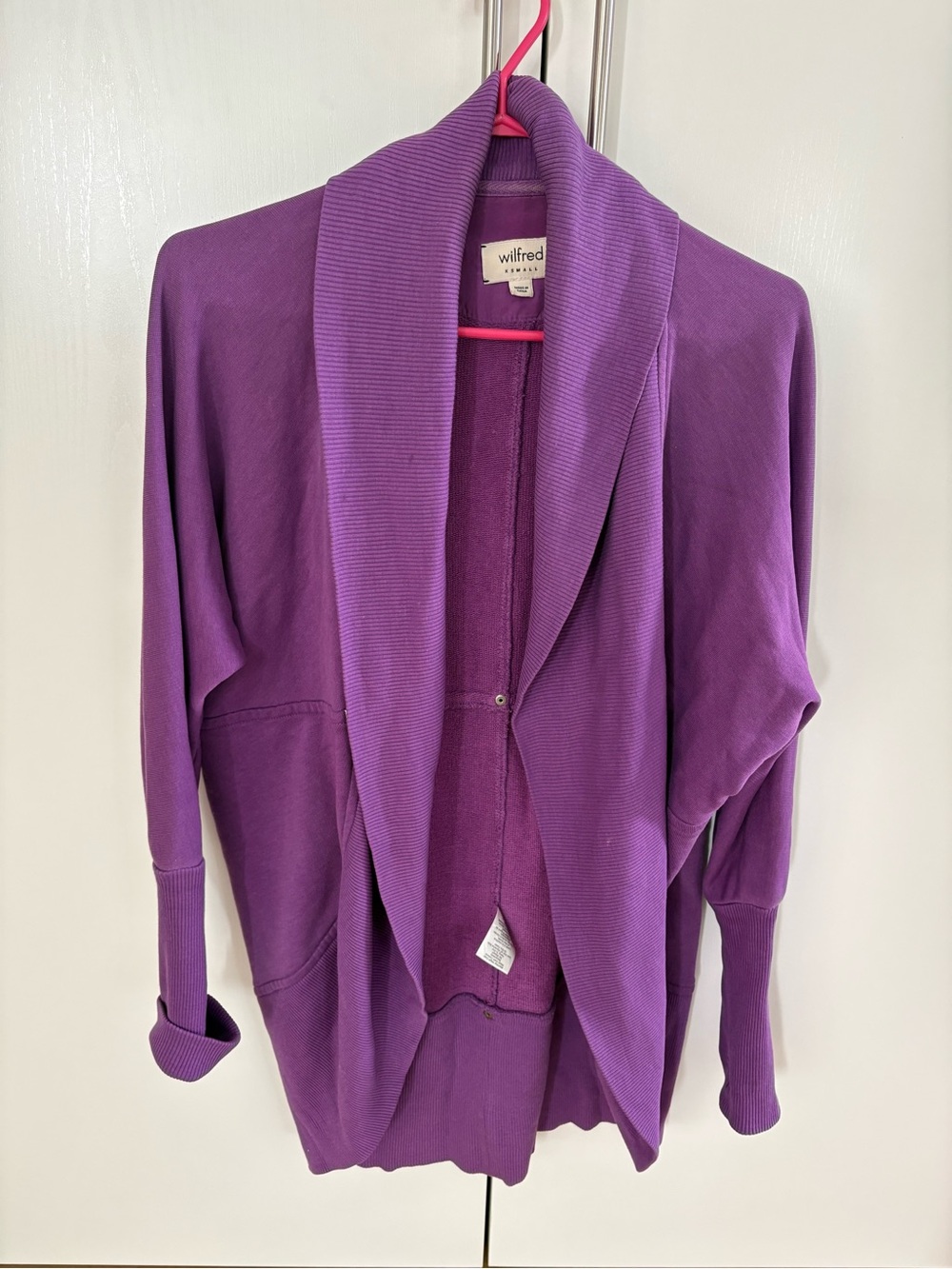 Wilfred Purple Open Drape Front Cardigan Jacket